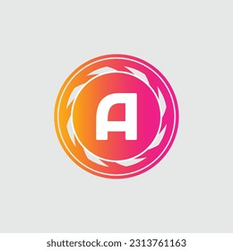 Una letra Logo diseño geométrico abstracto plantilla vector de diseño Logotipo icono Tecnología digital estilo.