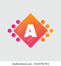 A Letter Logo abstract geometric design vector template Logotype icon Digital Technology style.