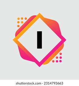 I Letter Logo abstract geometric design vector template Logotype icon Digital Technology style.