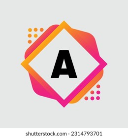 A Letter Logo abstract geometric design vector template Logotype icon Digital Technology style.