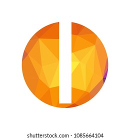 Letter I logo. Abstract graphic icon, logo design template, symbol for company. low poly style.
