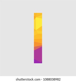 Letter I logo. Abstract graphic icon, logo design template, symbol for company. low poly style