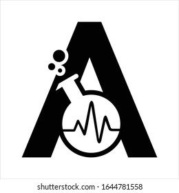 letter A logo with  Abstract lab logo design vector