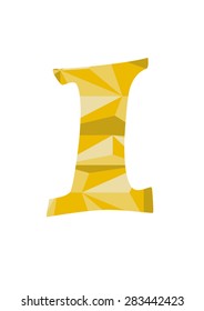 I Letter logo Abstract Polygonal design 