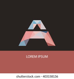 A Letter. logo. Abstract Polygonal design for Corporate Business Identity