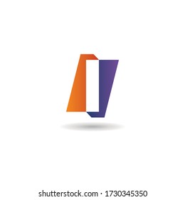 
logotipo de la letra i, abstracto, diseño simple