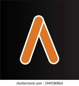 A letter logo abstract vector orang and white