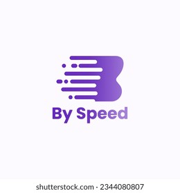 Un logotipo de letra con una línea adicional que indica la velocidad.