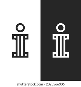 Logo de la letra I con composición estética de línea. Se puede usar para varias industrias.