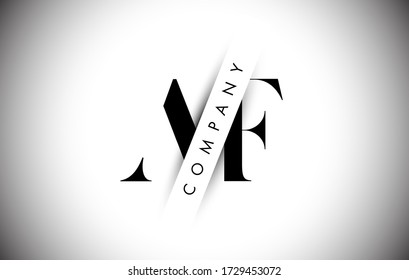 Logotipo de letra AF A F con diseño de ilustración de vectores de texto de corte de sombra creativo.