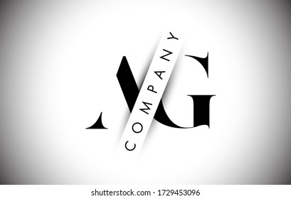 Letter Logo AG A G with Creative Shadow Cut Text Vector Illustration Design.