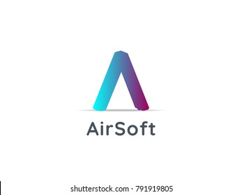 letter A logo. air flow arrow icon design concept. creative apps vector illustration.
