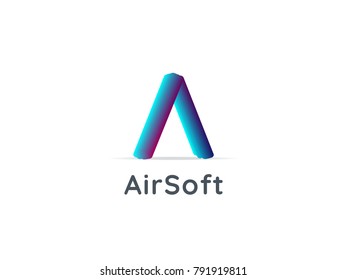 letter A logo. air flow arrow icon design concept. creative apps vector illustration.