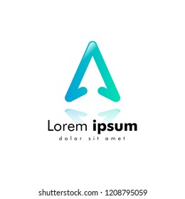 letter A logo. air star flow flight arrow icon. minimal design concept. creative apps vector illustration.