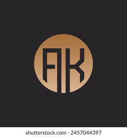 Logo de la letra AK concepto simple Vector de Premium