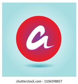 A Letter Logo, alphabet logo design in the circle.