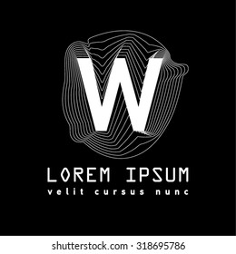 Letter Logo. Alphabet design element . Geometric ABC concept type as logotype. Typography icon line art. Modem