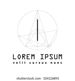 Letter I Logo . Alphabet design element . Geometric ABC concept type as logotype. Typography icon line art. Moden. Hipster font