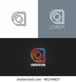 letter A logo alphabet design icon set background