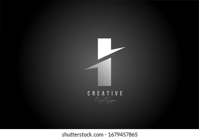 I letter logo alphabet icon design for company and business. Black and white