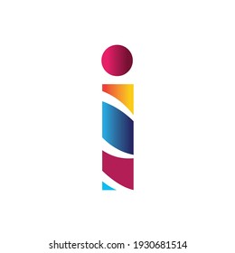 Logo de la letra i. Diseño vectorial de tipo locomotor alfabético