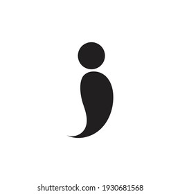 Letter i logo. Alphabet logotype vector design