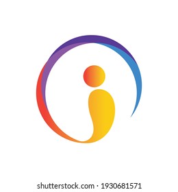 Logo de la letra i. Diseño vectorial de tipo locomotor alfabético