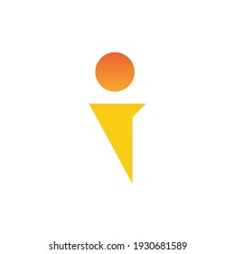Logo de la letra i. Diseño vectorial de tipo locomotor alfabético
