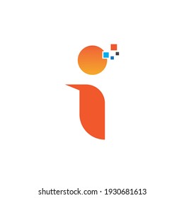 Letter i logo. Alphabet logotype vector design