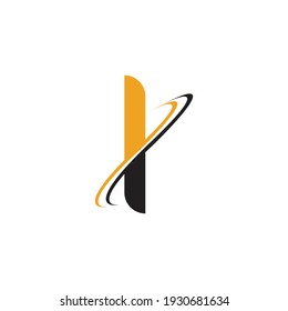 Logo de la letra i. Diseño vectorial de tipo locomotor alfabético