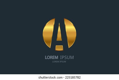 Letter A logo. Alphabet logotype vector design.