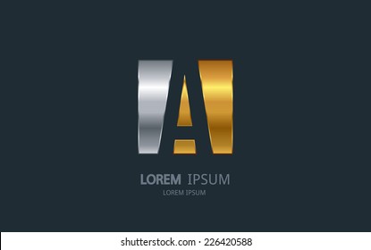 Letter A logo. Alphabet logotype vector design.