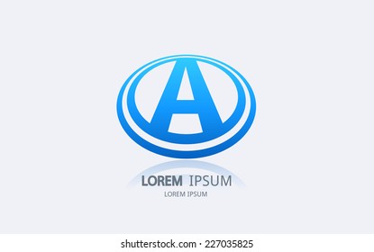 Letter A logo. Alphabet logotype vector design.