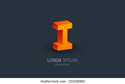 Letter I logo. Alphabet logotype vector design.