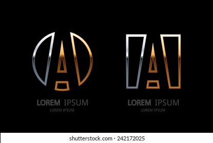 Letter A logo. Alphabet logotype vector design.