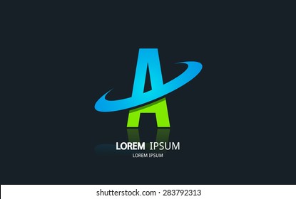 Letter A logo. Alphabet logotype vector design.
