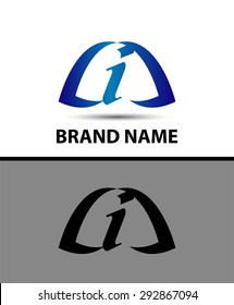 Letter i logo. Alphabet logotype vector design
