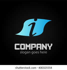 Letter i logo. Alphabet logotype vector design
