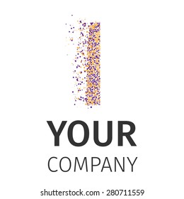 Letter I logo. Alphabet particles logotype vector design. Excellent vector illustration, EPS 10