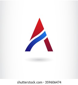 Letter A logo. American