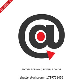 A Letter logo and app design,  red and black color glossy colors on White background logo design Vector Illustration with flat style