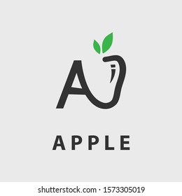 letter A logo, A for apple