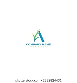 Letter A logo, aquatic logo vector design template