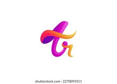 letter logo ar, a and r with 3d design in monogram concept