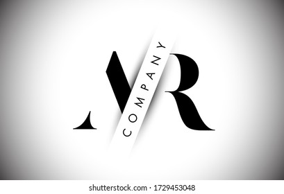 Logotipo de letra AR A R con diseño de ilustración de vectores de texto de corte de sombra creativo.