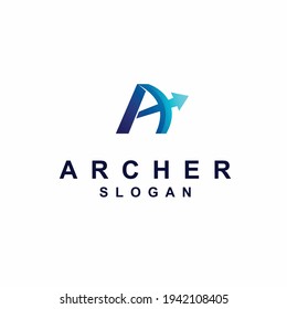 logotipo de letra A con el concepto de Archer