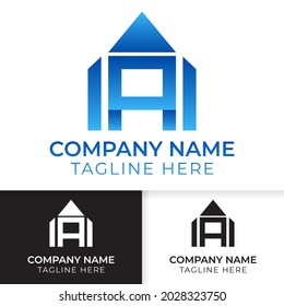 Letter A logo. Architecture and developer logo with letter a negative space. Letter a logo good for real estate company business