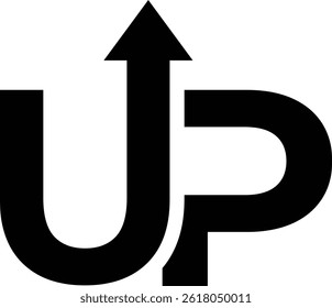  letra UP logotipo com uma seta