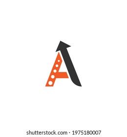 Letter A logo with arrow icon design vector template