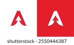 The letter A logo and the arrow inside, the arrow upwards, the letter A logo is red